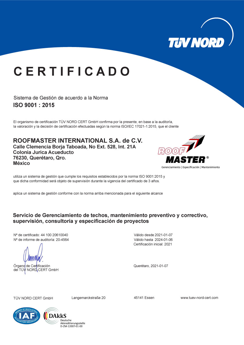 Certificado-RoofMaster-ISO-9001